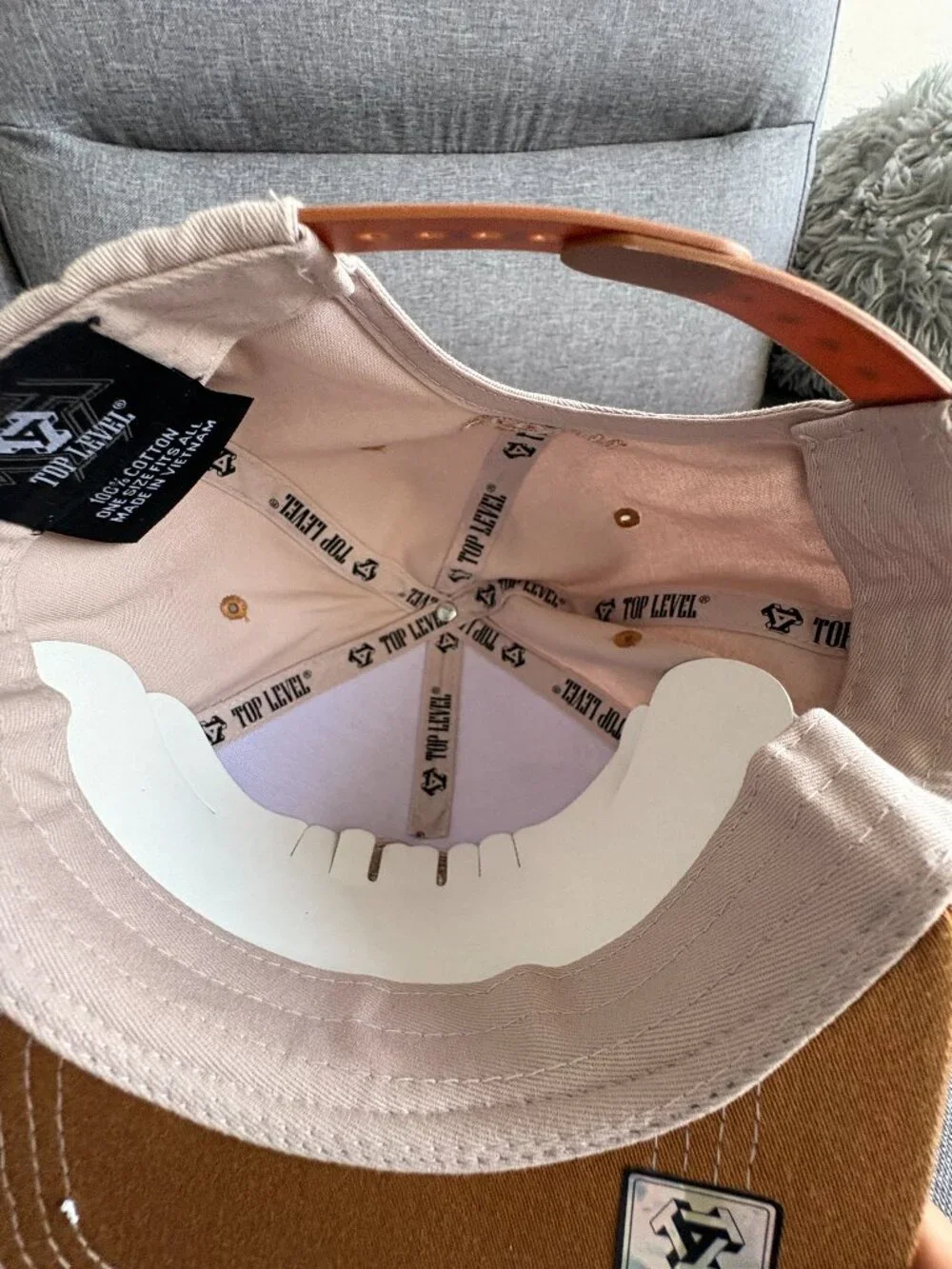 NWT Top Level Beige Brown Skeleton Jester Studded Snapback Hat Streetwear OS